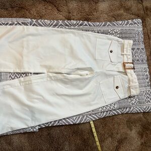 LOFT White High-Rise Belted Jeans